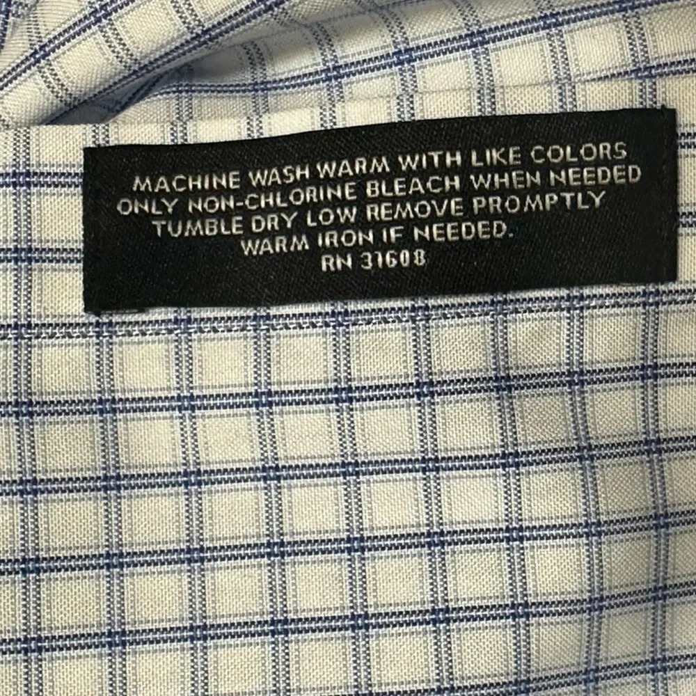 Jos A Banks Signature Collection blue checkered men’s dress shirt. - Picture 5 of 7